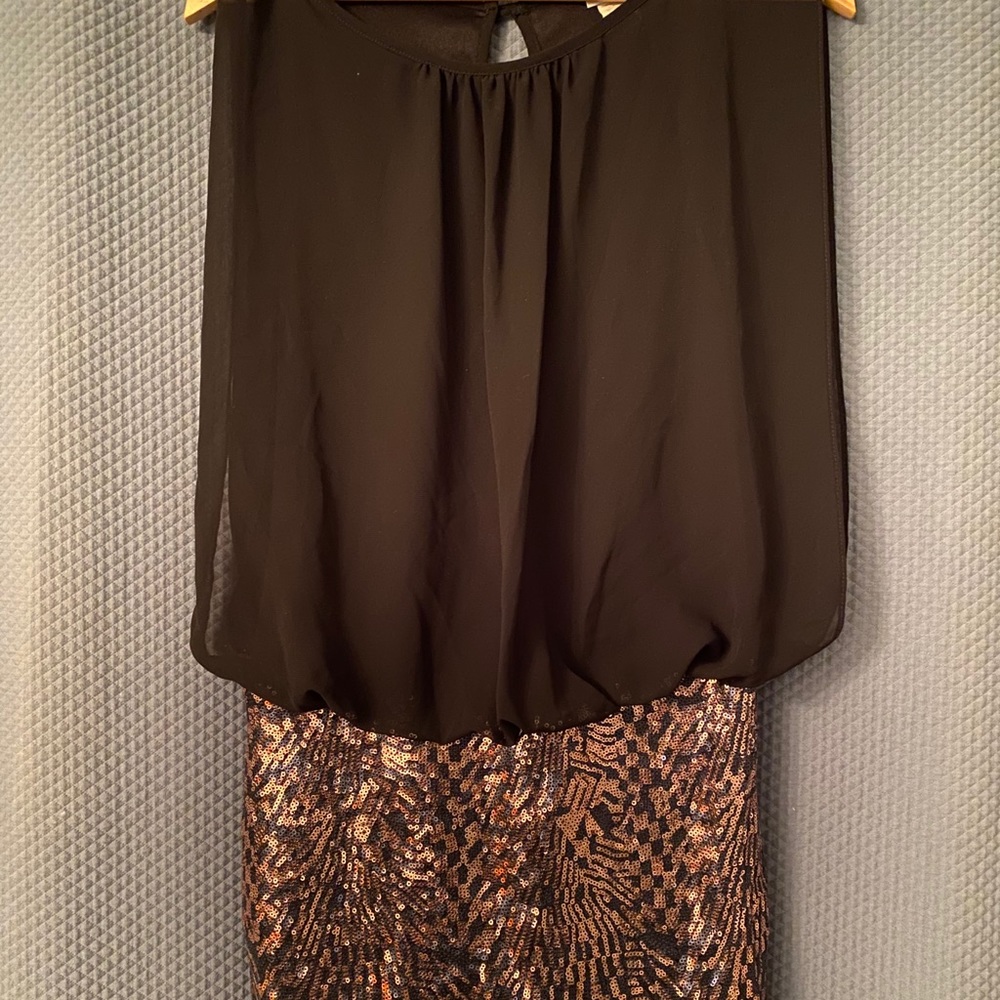 Cocktail sequins black & gold dress
